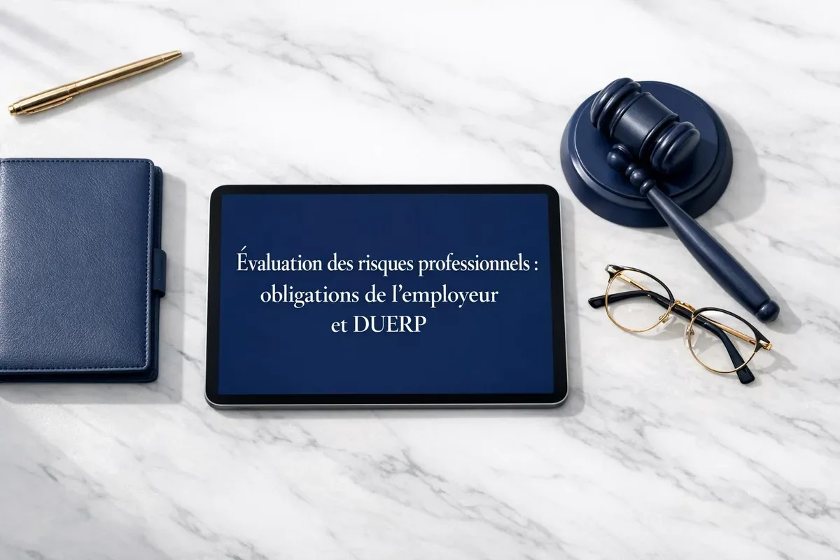 Employeur et référent sécurité analysant les risques au travail pour compléter le document unique