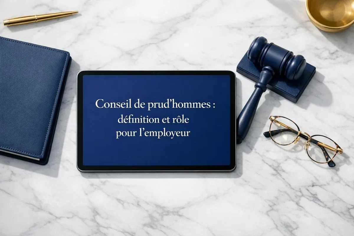 Audience du conseil de prud'hommes avec conseillers prud'homaux et parties au litige sur un différend du travail