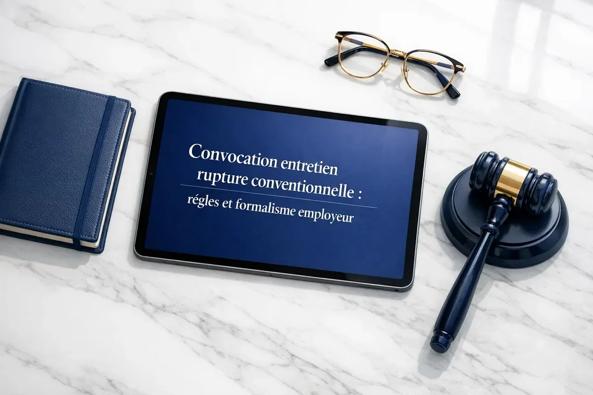 Employeur remettant une lettre de convocation à un salarié lors d'un rendez-vous professionnel