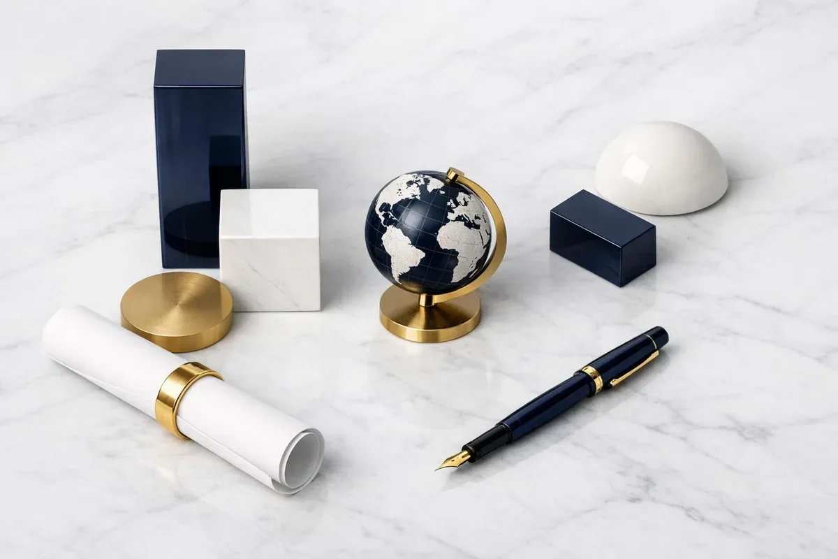 Avocat consultant des documents internationaux avec un globe terrestre et drapeaux de différents pays