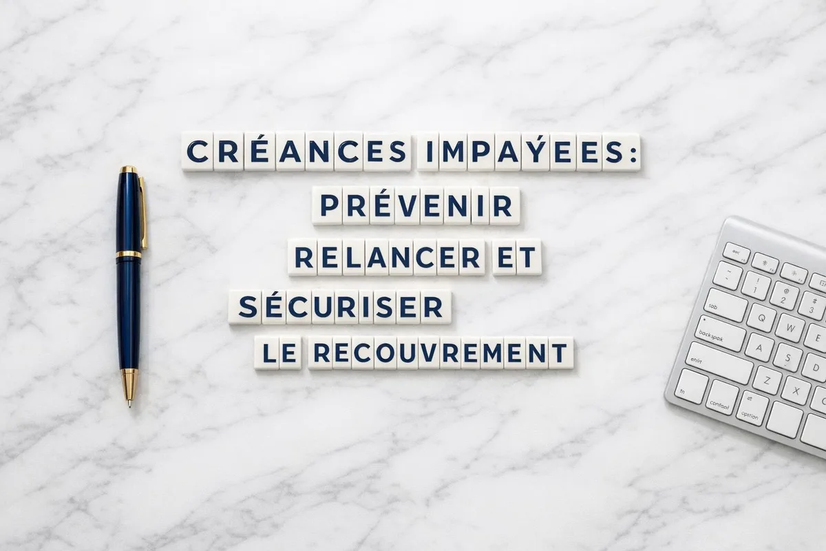 Entrepreneur examinant des factures et documents comptables pour gérer les retards de paiement