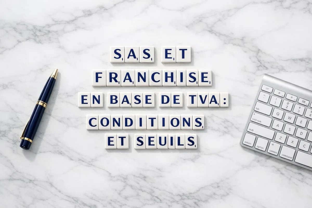 Entrepreneur consultant le registre du commerce pour vérifier l'éligibilité de sa SAS à la franchise de TVA