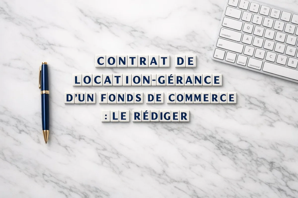Commerçant signant un contrat de location-gérance devant un notaire pour l'exploitation d'un fonds de commerce