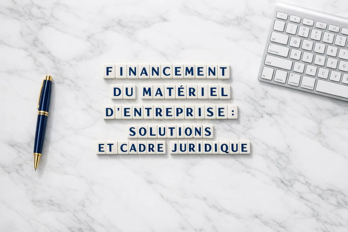 Matériel industriel et documents contractuels sur un bureau illustrant les options de financement professionnel