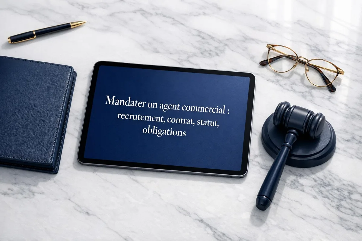 Agent commercial signant un contrat de mandat avec un mandant, encadré par les obligations légales du statut