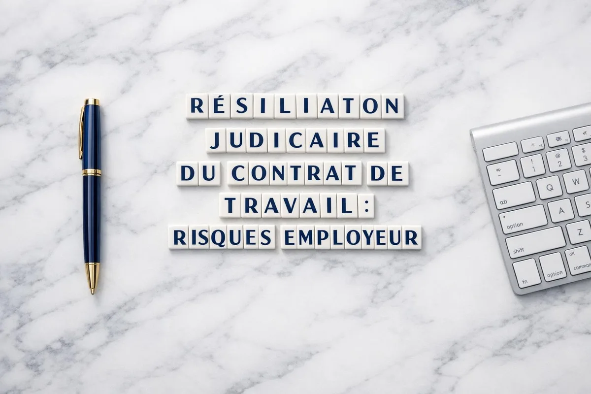 Employeur face à un juge lors d'une audience prud'homale pour résiliation judiciaire de contrat de travail
