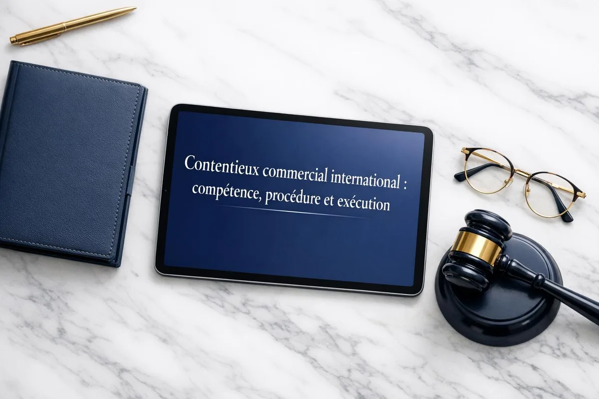 Deux professionnels examinent un contrat international devant un planisphère symbolisant les échanges transfrontaliers