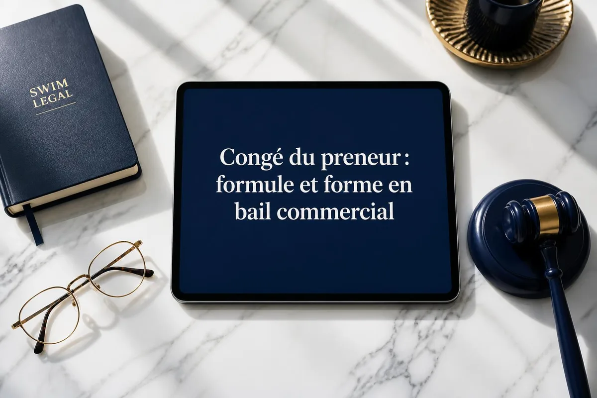 Commerçant rédigeant une lettre de congé pour son bail commercial devant sa boutique