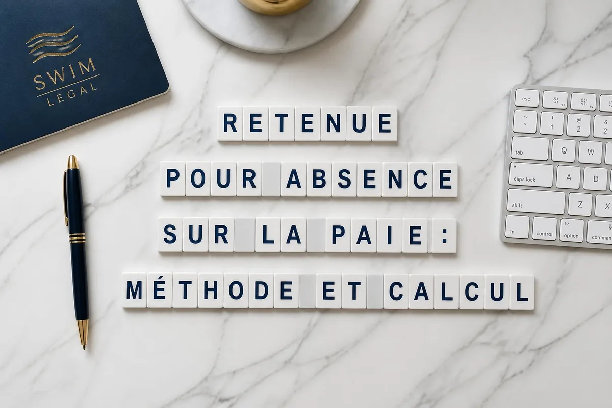 Fiche de paie avec mention d'absence et calculatrice pour décompte des jours non travaillés
