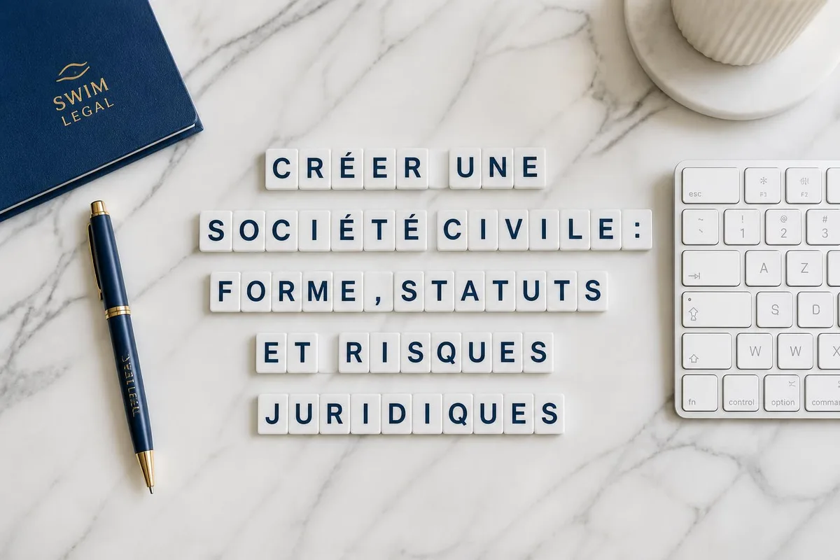 Associés signant les statuts d'une société civile devant notaire