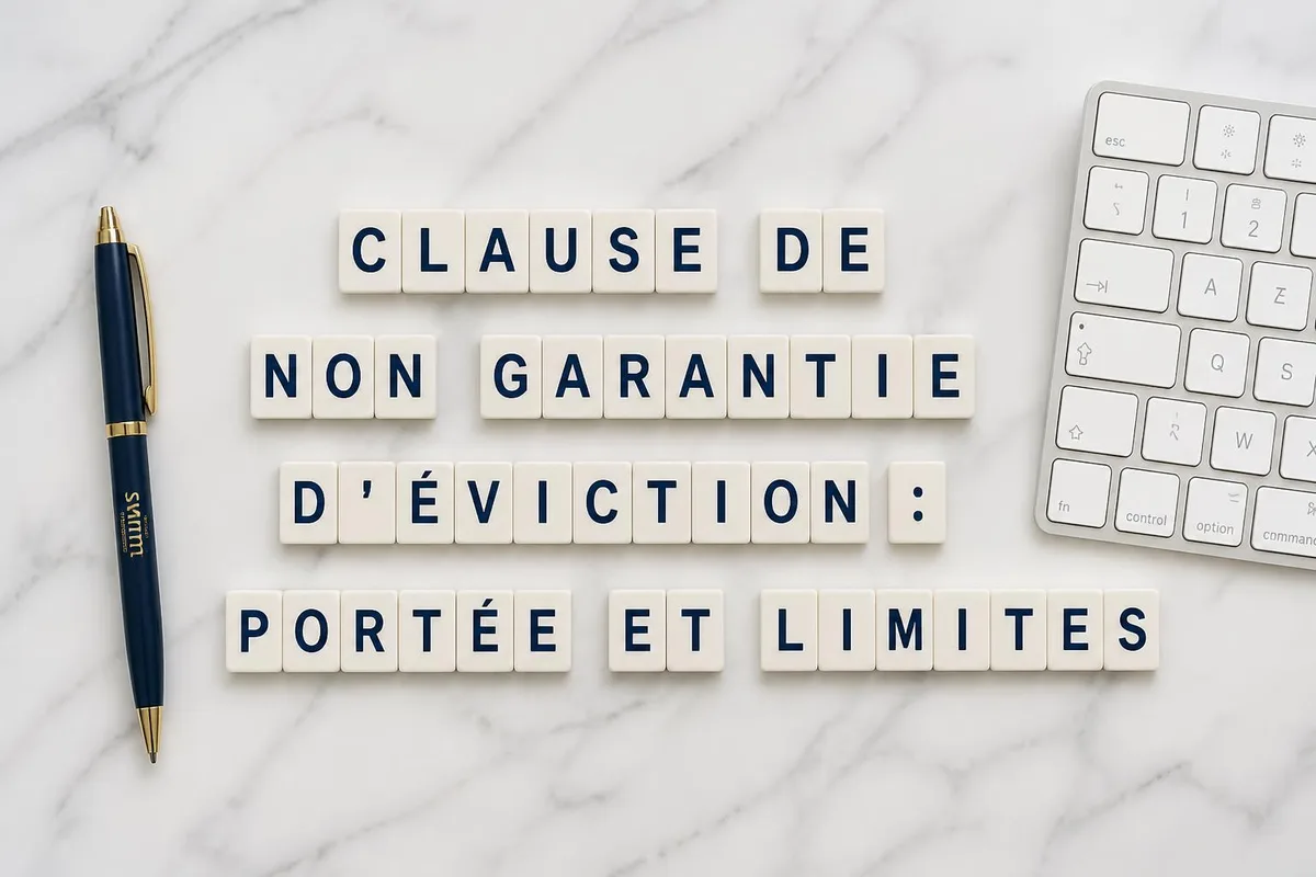 Contrat de cession avec clause manuscrite entourée, symbolisant les garanties et exclusions en droit des contrats
