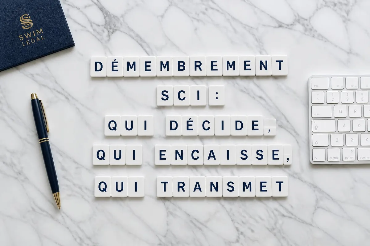 Associés de SCI examinant la répartition entre usufruit et nue-propriété lors d'une transmission patrimoniale