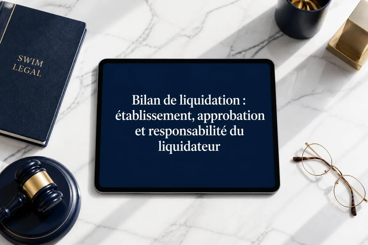 Liquidateur présentant le bilan final aux associés lors de l'assemblée générale d'approbation des comptes de clôture