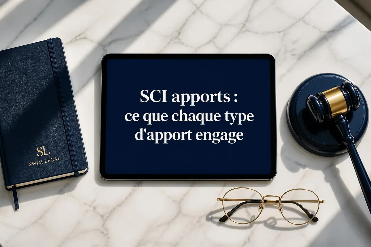 Associés signant un acte d'apport en numéraire et en nature lors de la constitution d'une SCI