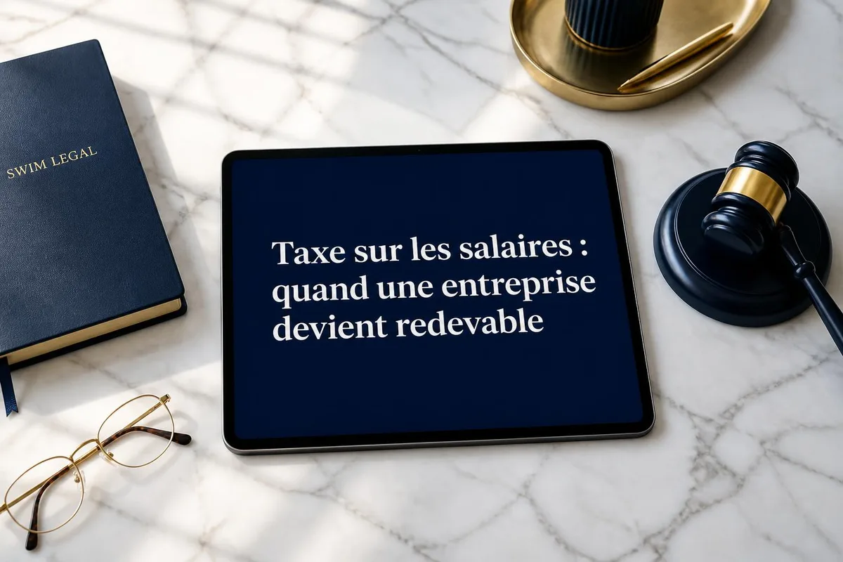 Collaborateurs en réunion autour d'un tableau financier illustrant le calcul des charges sociales et fiscales