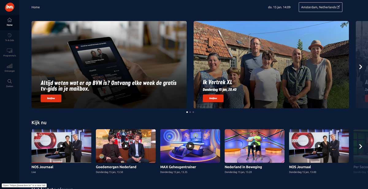 Nieuws uitzending van BVN