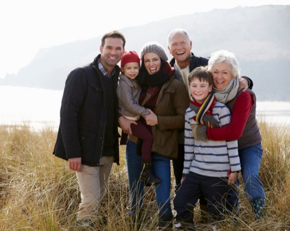 Smiling Multigenerational Family