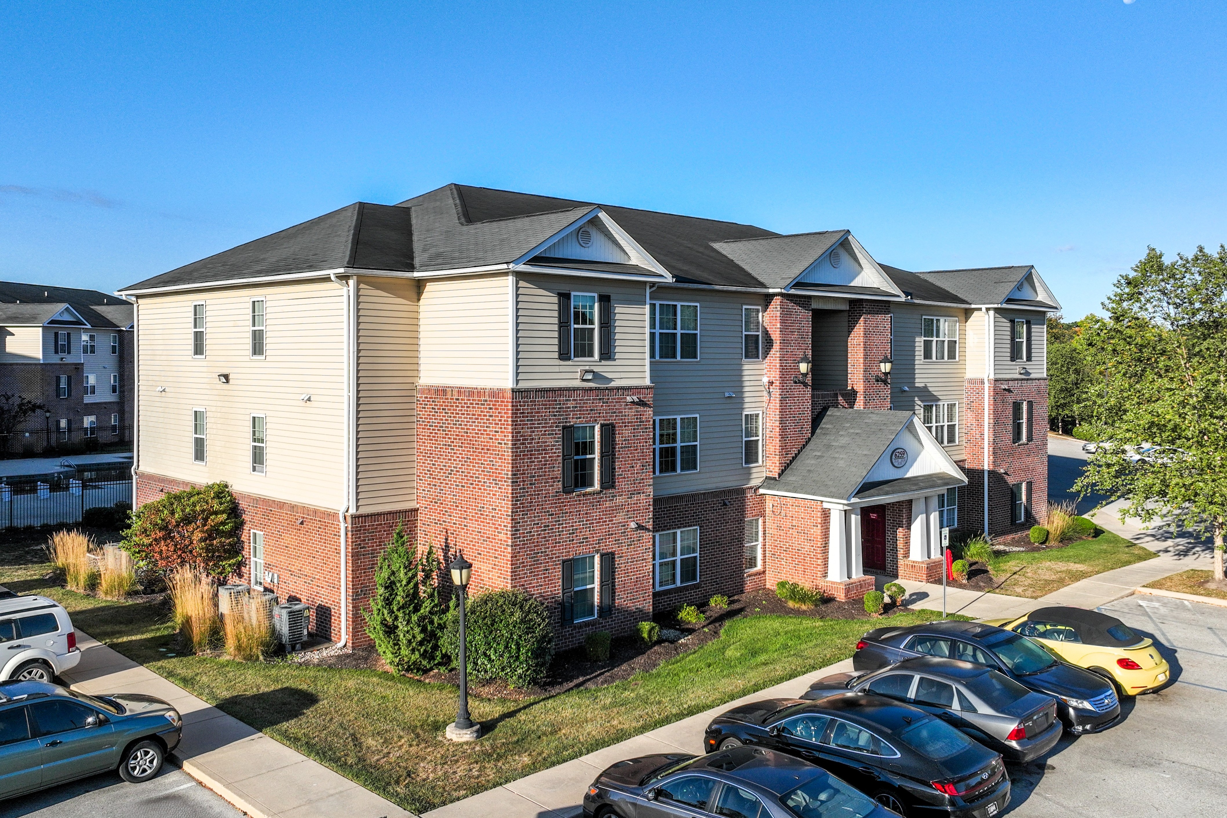 Aerial View of The Grand at Shoaff Park Apartments in Fort Wayne, Indiana