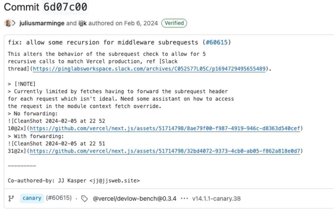 Un commit est ajouté pour permettre une récursion jusqu'à cinq passages.