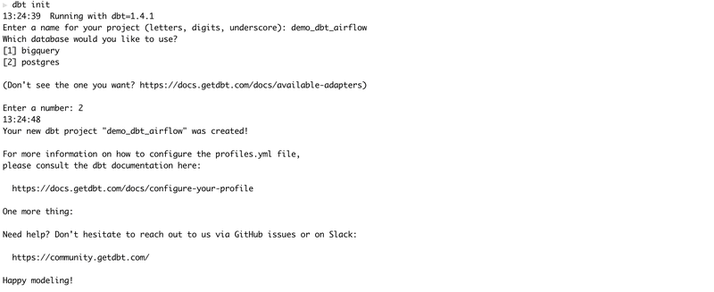 dbt init