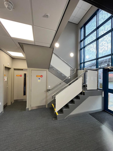 The lobby area of a healthcare facility based in Worcester