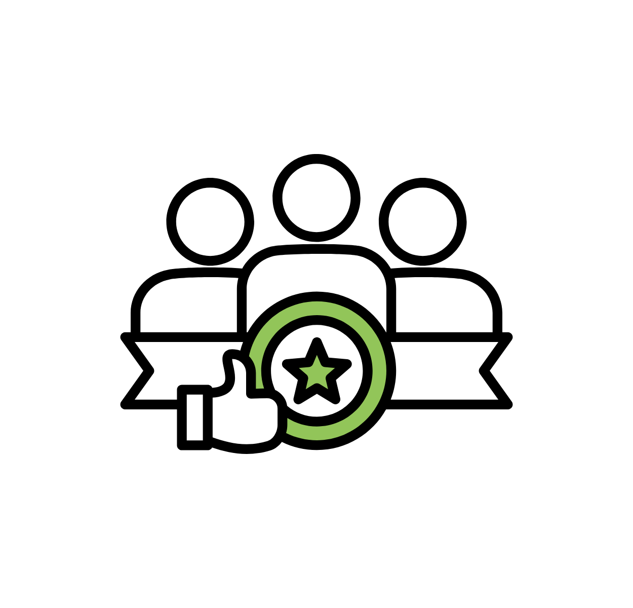 Icon of people in a line to represent professionalism