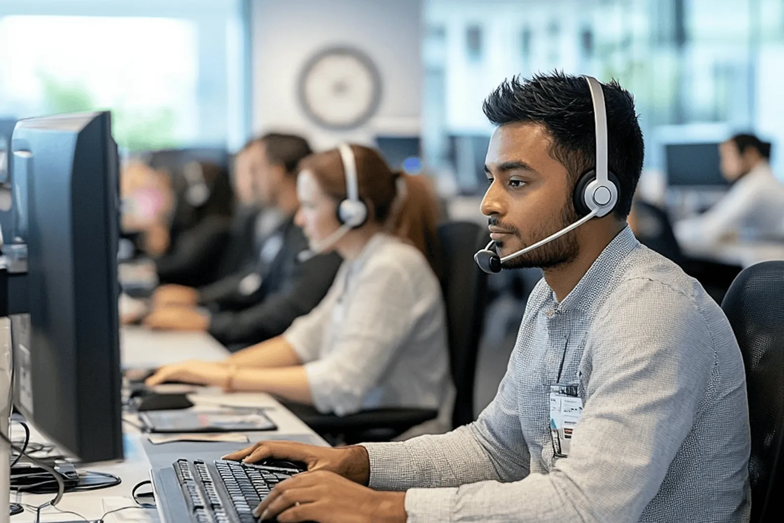 Working with headset on
