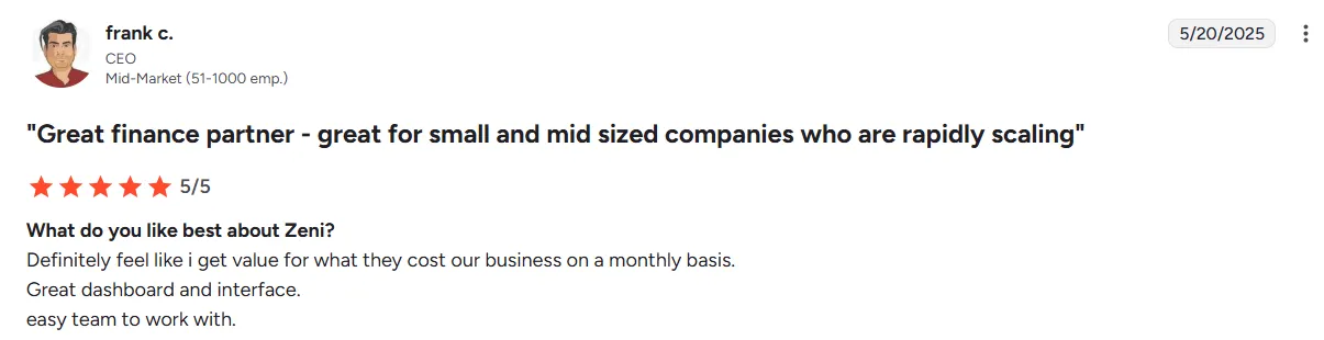 Zeni customer reviews