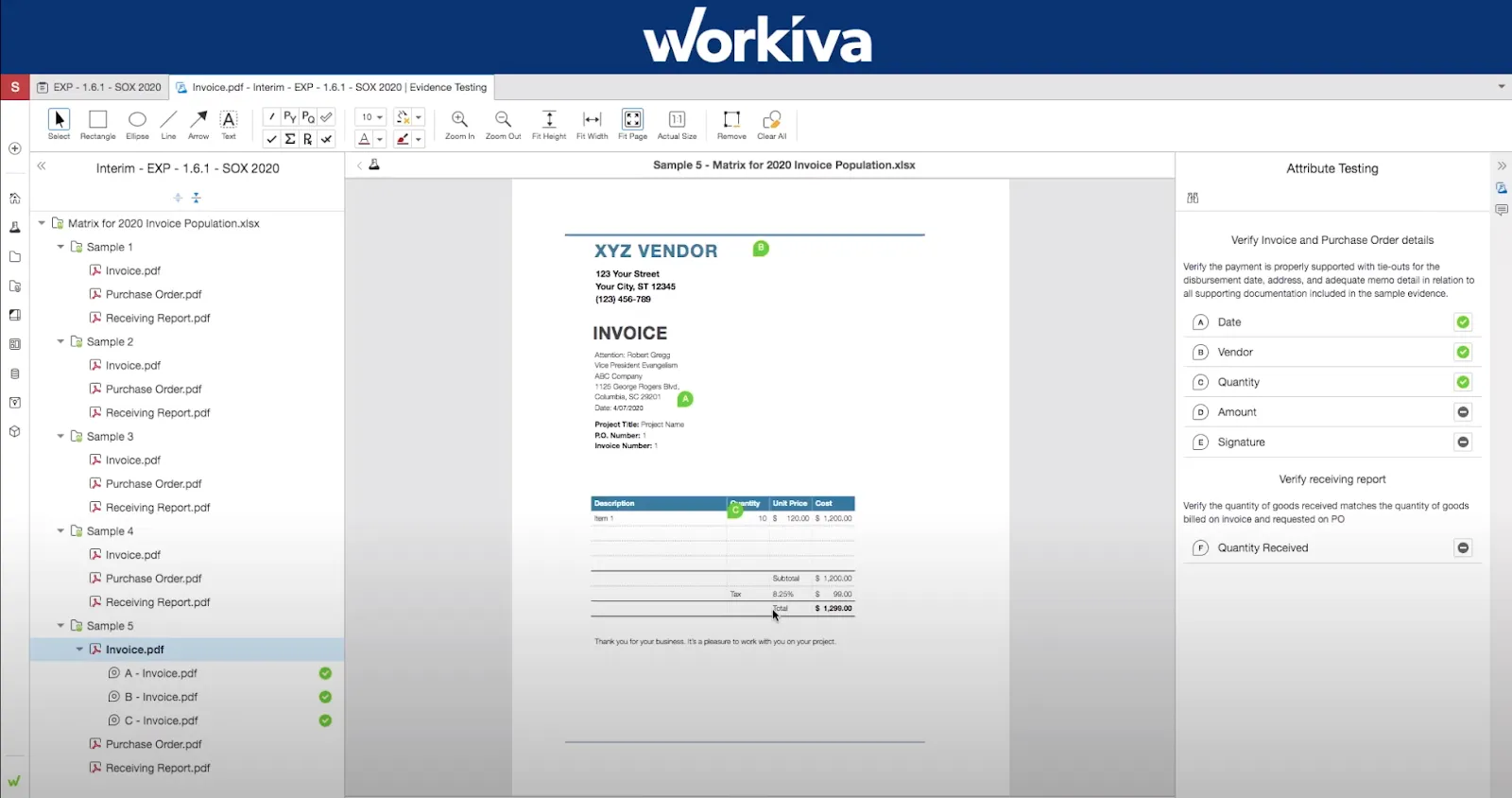 A screenshot of the Workiva dashboard