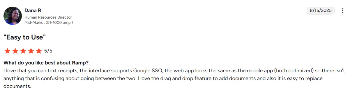 Ramp customer reviews