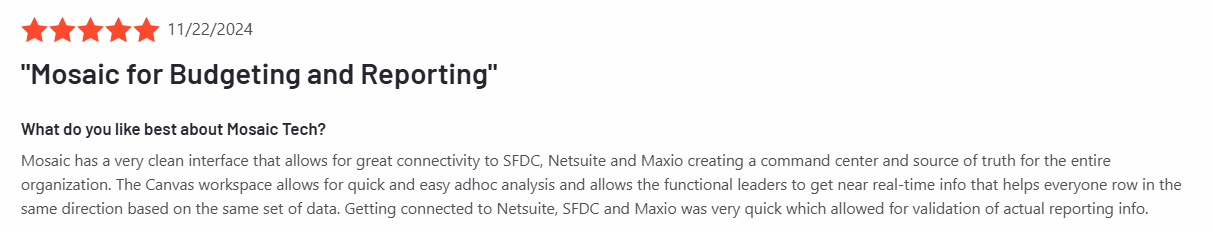 Mosaic customer reviews