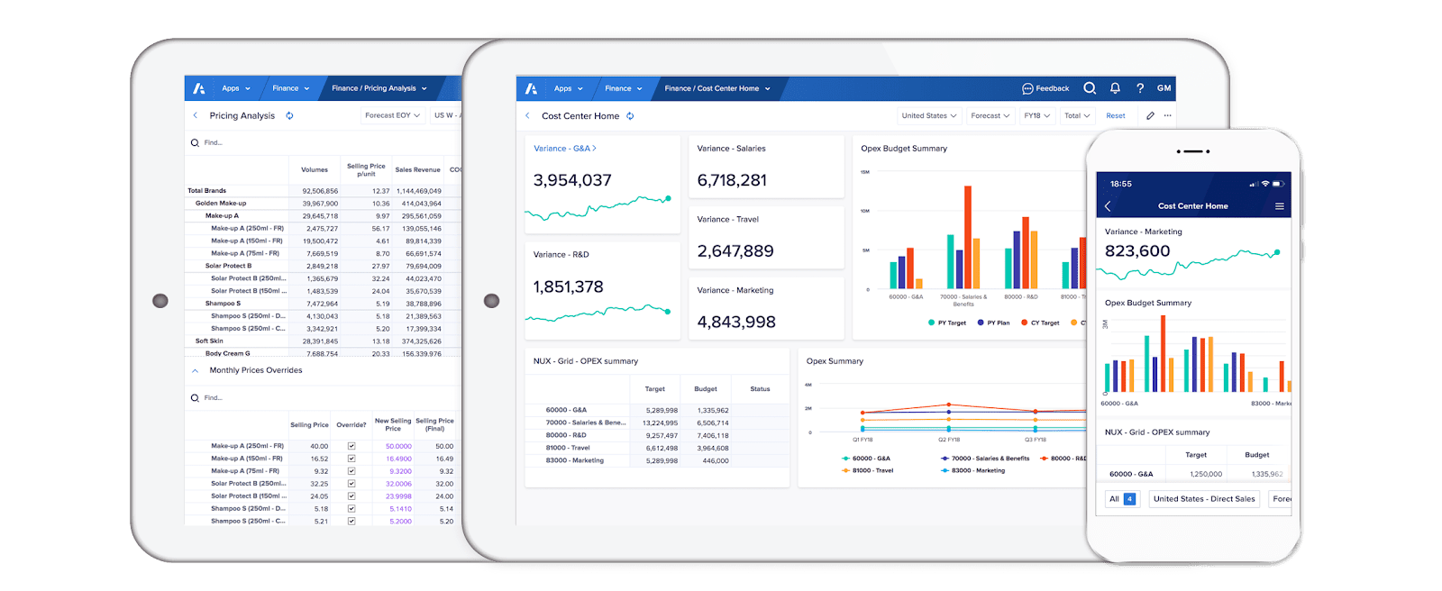 Anaplan software on different devices