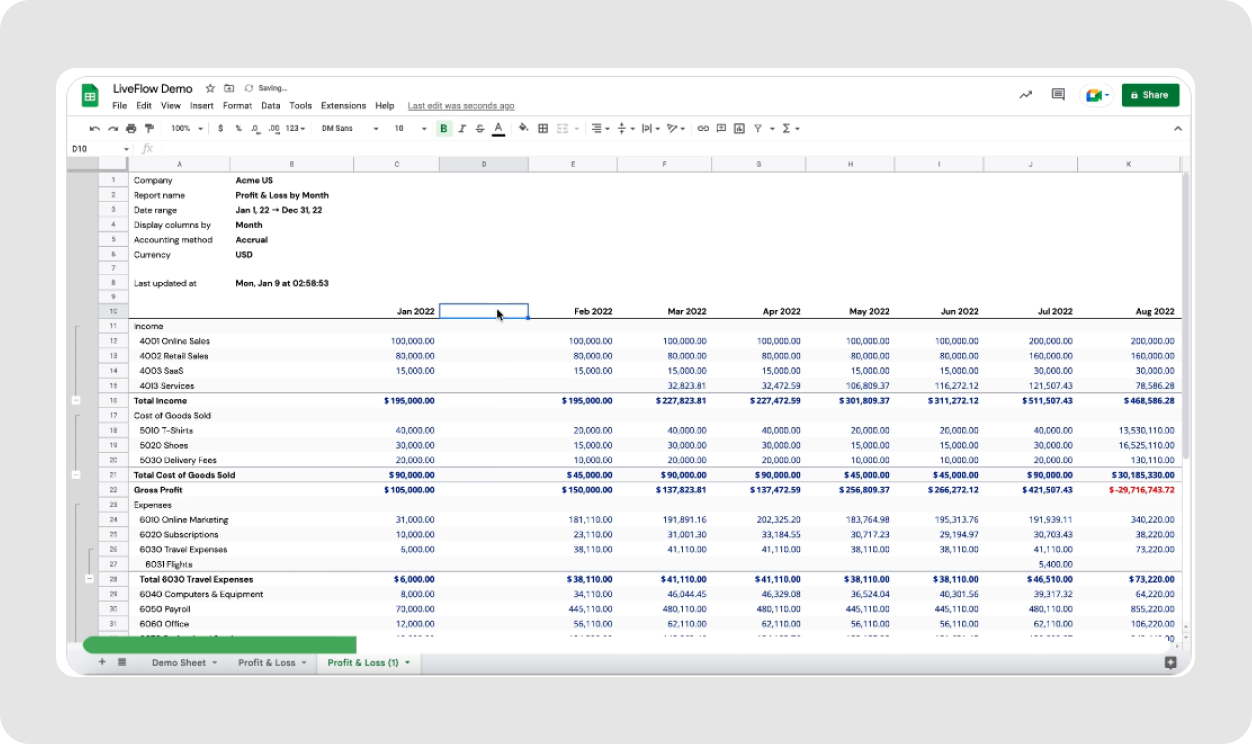 Digital financial services and financial planning software — LiveFlow