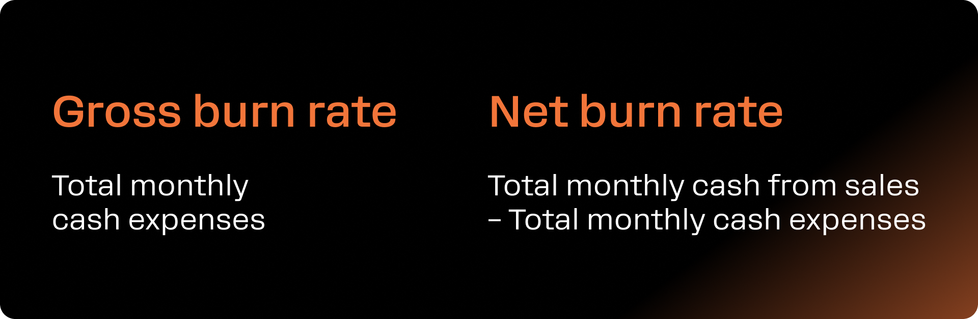 Gross and net burn rates formulas