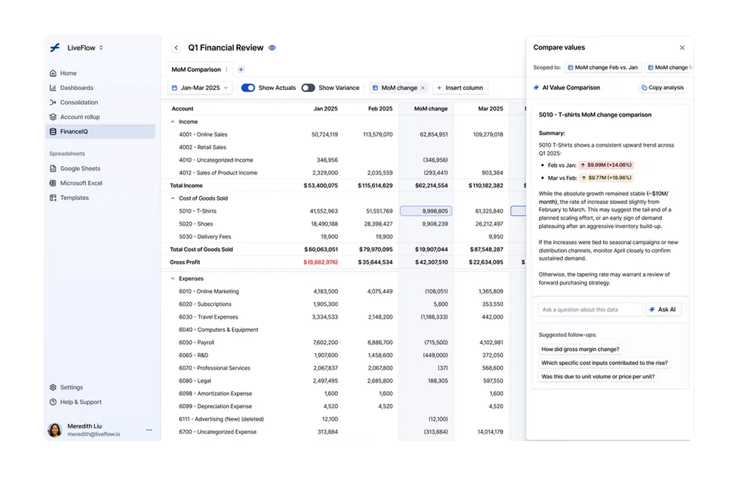 Datarails alternatives: LiveFlow
