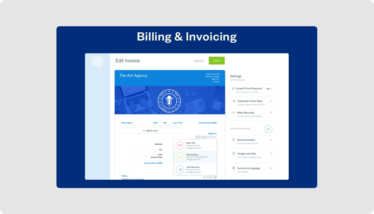 Accounting software integrations: FreshBooks