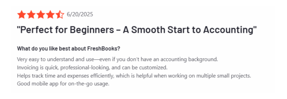 FreshBooks customer reviews