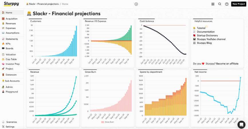 Sturppy software for financial budgeting and forecasting