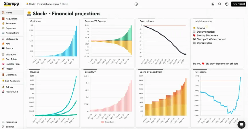 Sturppy software for financial budgeting and forecasting