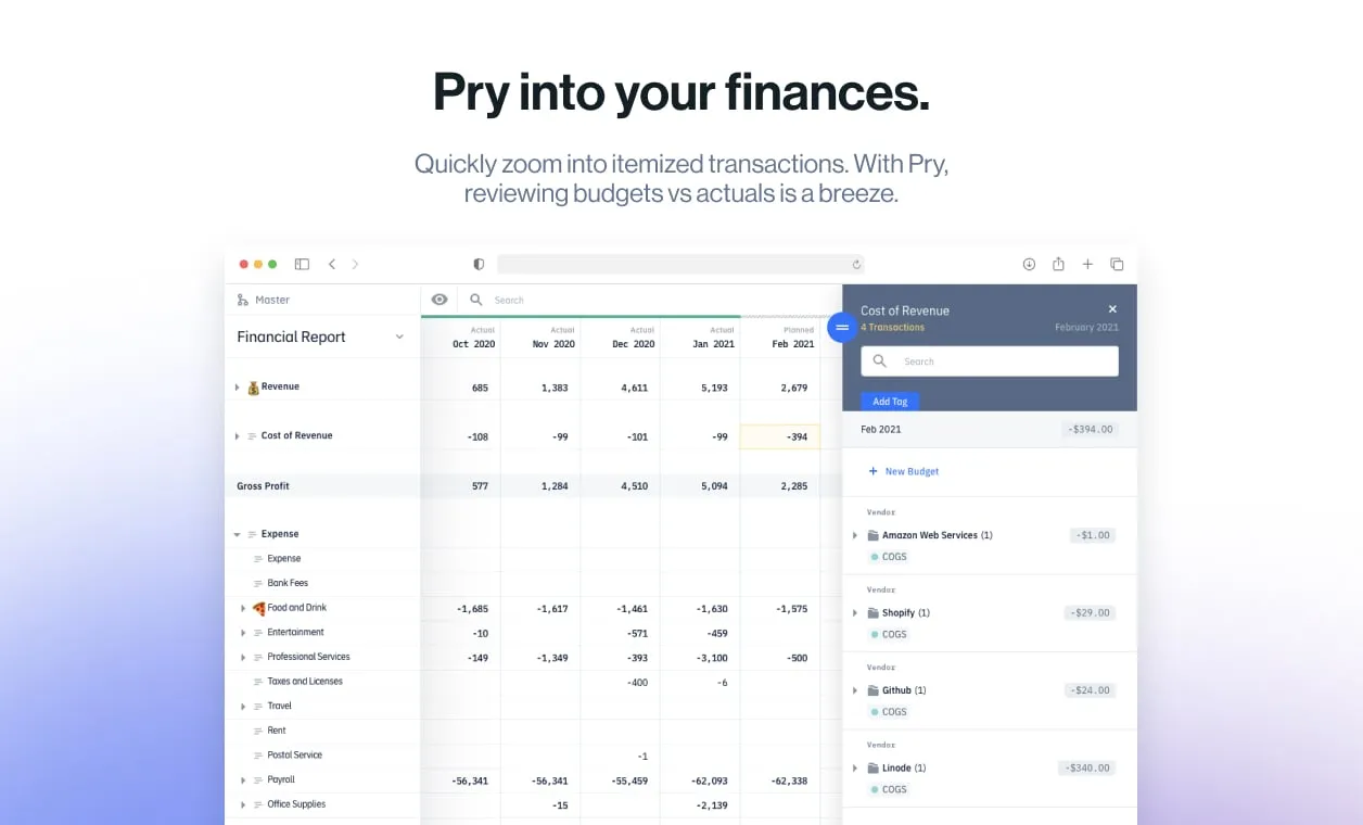 A screenshot showing how transactions appear in Pry