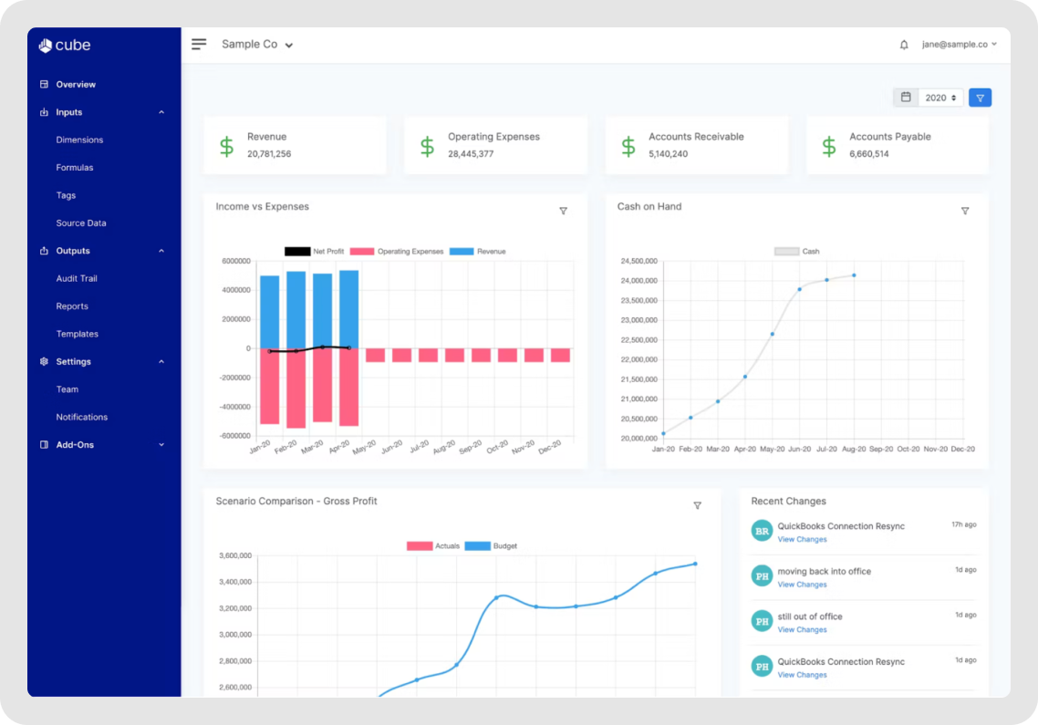 Cube FP&A tool connects with NetSuite