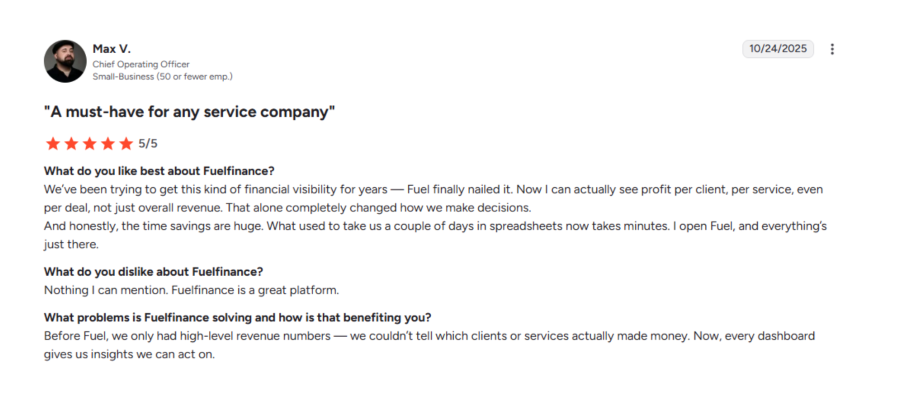 Fuelfinance user review