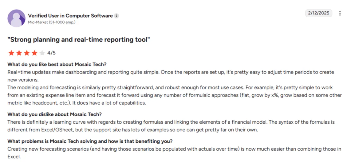 Mosaic user review