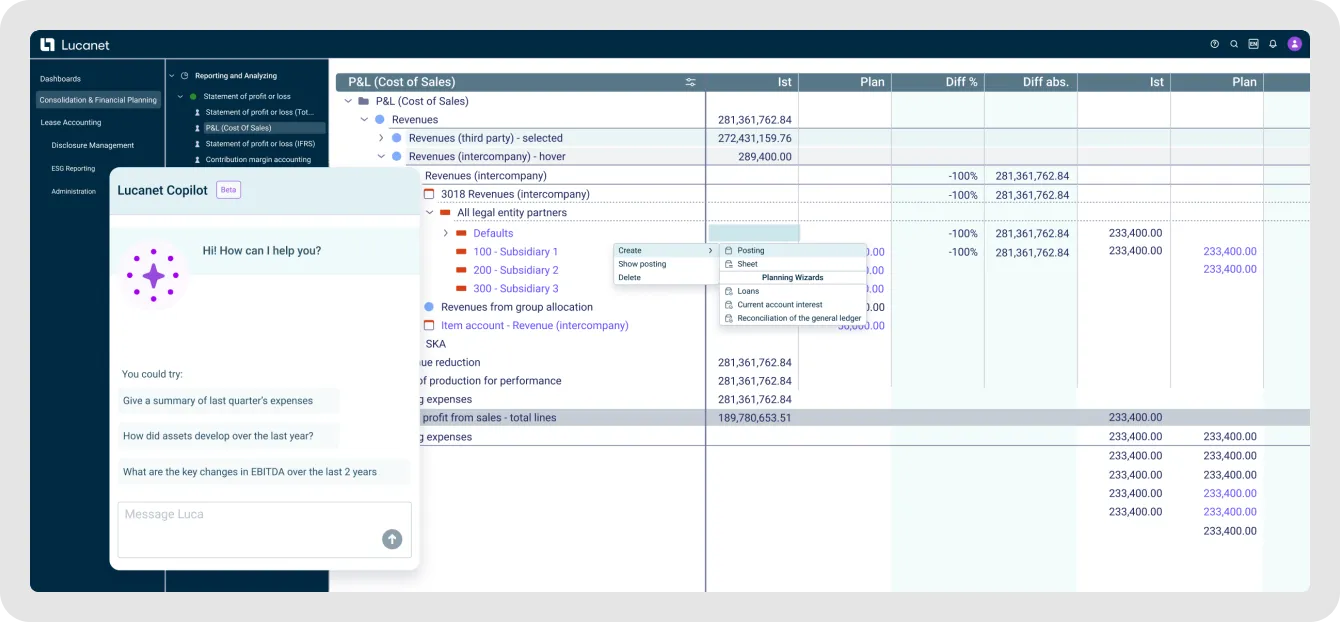 Lucanet AI financial tool
