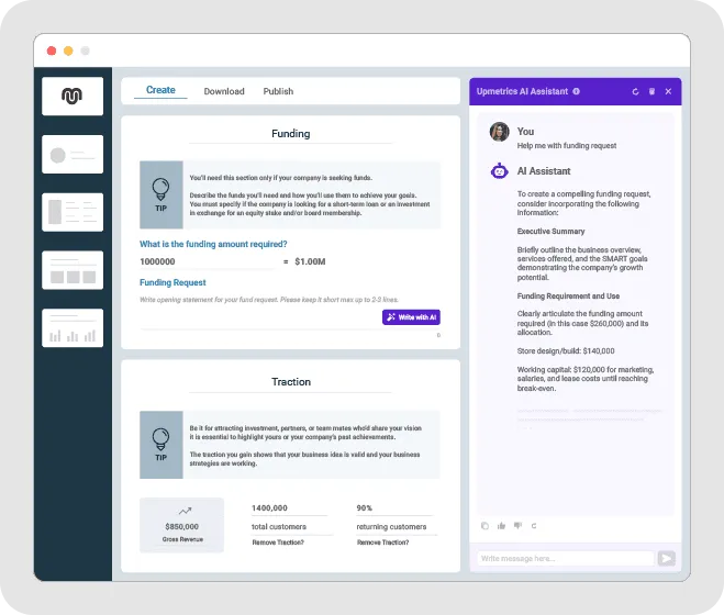 Upmetrics artificial intelligence enhanced financial analysis