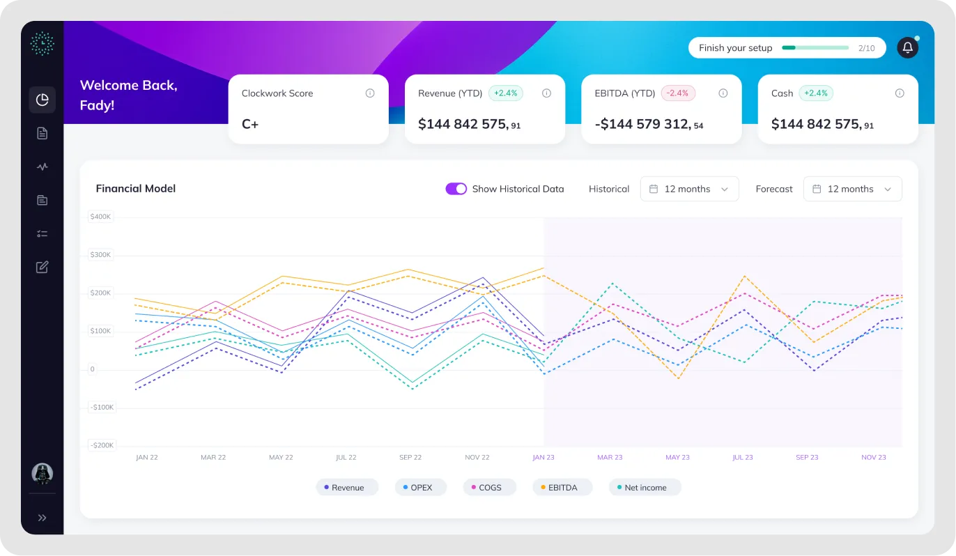 Clockwork - one of AI financial modeling tools