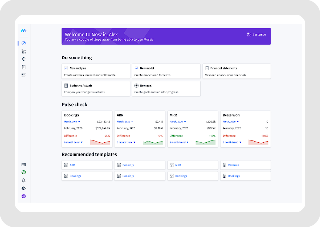 A screenshot of the Mosaic homepage