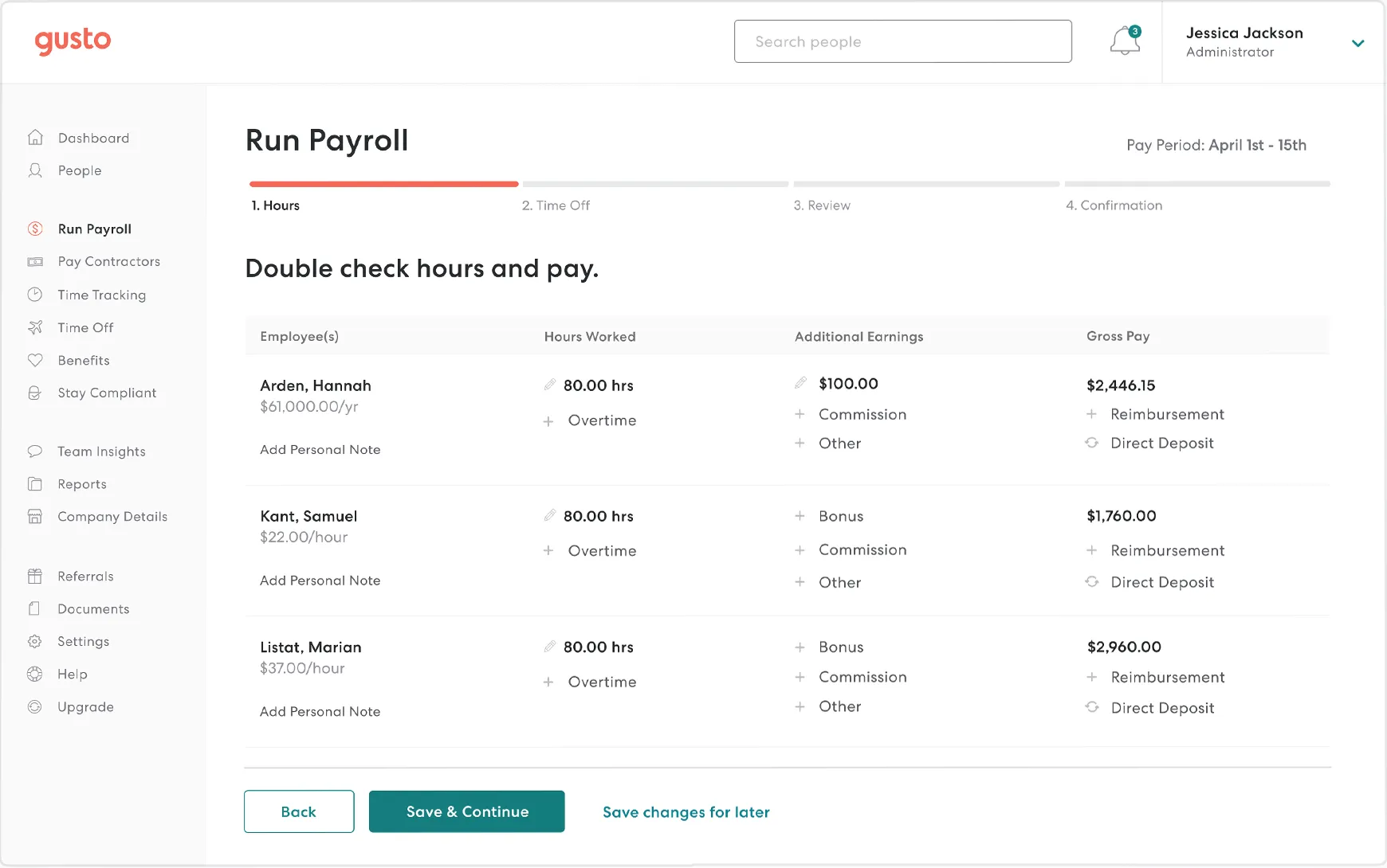 Gusto - payroll solution that you can connect to Xero bookkeeping