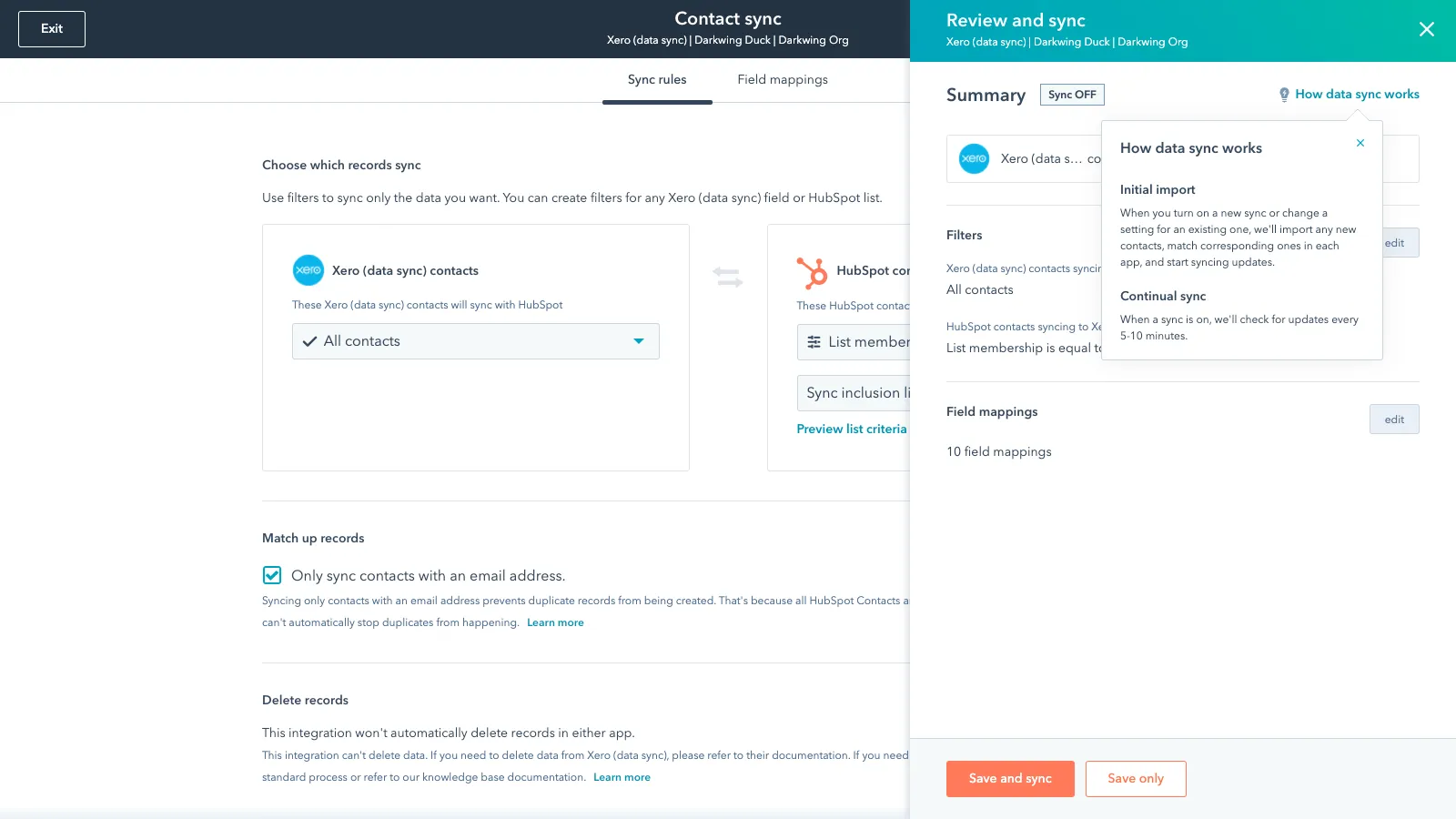 Set up your clients in Xero HQ with HubSpot connector