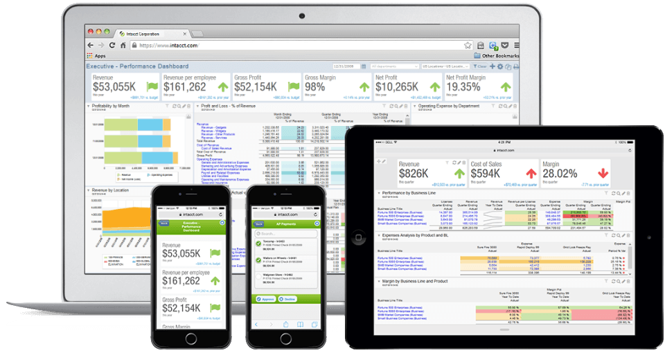 Sage Intacct financial project management with a smooth transition for different devices